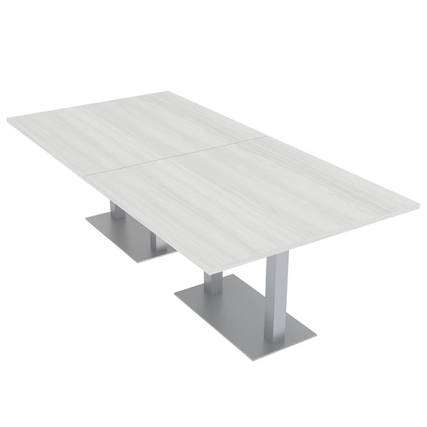 45 in W, 96 in L, 29 in H, Engineered Wood Top, White